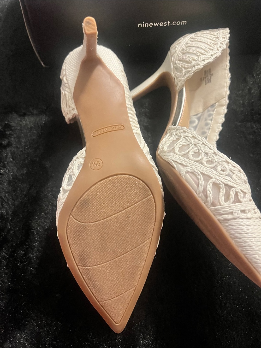 Nine West White Crochet Pointed Pumps - Picture 9 of 12